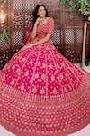 Shop_Amaltas Couture_Pink Sequins, Beads Embroidered Bridal Lehenga Set _at_Aza_Fashions