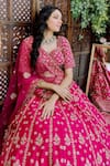 Amaltas Couture_Pink Sequins, Beads Embroidered Bridal Lehenga Set _Online_at_Aza_Fashions