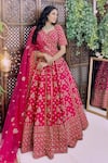 Buy_Amaltas Couture_Pink Sequins, Beads Embroidered Bridal Lehenga Set _at_Aza_Fashions