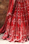 Buy_Amaltas Couture_Red Organza Embroidery, Beads, Sequins Brick Bridal Lehenga Set _Online_at_Aza_Fashions