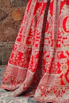 Amaltas Couture_Red Beads, Metallic Thread Round Neck Beaded Bridal Lehenga Set _Online_at_Aza_Fashions