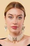 Buy_Dugran By Dugristyle_Gold Plated Pearls, Stones Zamrud Drop Earrings _Online_at_Aza_Fashions