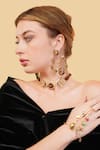 Buy_Dugran By Dugristyle_Multi Color Surkh Drop Earrings _at_Aza_Fashions