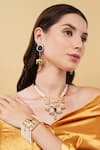 Buy_Dugran By Dugristyle_Blue Crystals Gold-plated Aabshar Bracelet _at_Aza_Fashions