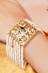Buy_Dugran By Dugristyle_Blue Crystals Gold-plated Aabshar Bracelet 