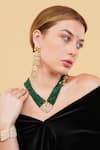Buy_Dugran By Dugristyle_Red Stones Shokh Gold-plated Bracelet _Online_at_Aza_Fashions