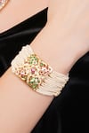 Dugran By Dugristyle_Red Stones Shokh Gold-plated Bracelet _Online_at_Aza_Fashions