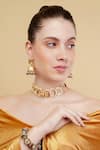 Buy_Dugran By Dugristyle_Multi Color Stones Khoon-e-gul Gold-plated Bracelet _Online_at_Aza_Fashions