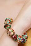 Dugran By Dugristyle_Multi Color Stones Khoon-e-gul Gold-plated Bracelet _Online_at_Aza_Fashions