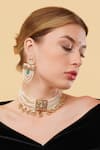 Buy_Dugran By Dugristyle_Gold Plated Zarnigar Chokar Necklace _at_Aza_Fashions