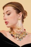 Buy_Dugran By Dugristyle_Multi Color Shabnam-e-gul Gold-plated Choker _Online_at_Aza_Fashions