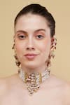 Dugran By Dugristyle_Multi Color Gold-plated Roshni-e-laal Choker _Online_at_Aza_Fashions