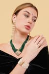 Buy_Dugran By Dugristyle_Green Gulzar Haar Multi Strand Necklace _Online_at_Aza_Fashions