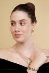 Dugran By Dugristyle_Pink Gold-plated Multi Strand Pendant Necklace _Online_at_Aza_Fashions