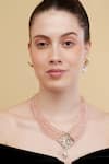 Buy_Dugran By Dugristyle_Pink Gold-plated Multi Strand Pendant Necklace _at_Aza_Fashions