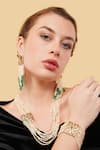 Buy_Dugran By Dugristyle_Multi Color Gold-plated Shamroz Haar Necklace _at_Aza_Fashions