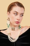 Dugran By Dugristyle_Multi Color Gold-plated Shamroz Haar Necklace _Online_at_Aza_Fashions