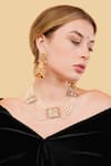 Buy_Dugran By Dugristyle_Multi Color Sabzratna Gold-plated Necklace _at_Aza_Fashions