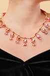 Buy_Dugran By Dugristyle_Red Rang-e-aatish Gold-plated Choker Necklace _Online_at_Aza_Fashions