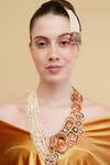 Buy_Dugran By Dugristyle_Multi Color Zarqaani Gold-plated Long Necklace _at_Aza_Fashions