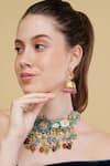 Dugran By Dugristyle_Multi Color Gold-plated Designer Choker Necklace _Online_at_Aza_Fashions