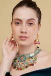 Buy_Dugran By Dugristyle_Multi Color Gold-plated Designer Choker Necklace _Online_at_Aza_Fashions