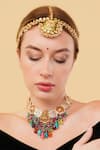 Dugran By Dugristyle_Multi Color Husn-e-surkh Gold-plated Choker Necklace _Online_at_Aza_Fashions