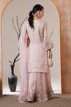 Buy_Surabhi Arya_Pink Organza Embroidery Round Neck Baby Kurta Set _Online_at_Aza_Fashions