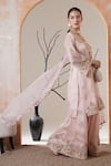 Buy_Surabhi Arya_Pink Organza Embroidery Round Neck Baby Kurta Set 