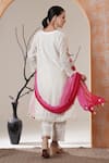 Shop_Surabhi Arya_White Chanderi Embroidery, Tassels Round Neck Floral Kurta Set _at_Aza_Fashions
