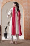Shop_Surabhi Arya_White Chanderi Embroidery, Tassels Scoop Neck Kurta Set _at_Aza_Fashions