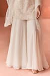 Buy_Summer by Priyanka Gupta_Ivory Organza, Georgette Embroidery Square Neck Folliage Kurta Set _Online_at_Aza_Fashions