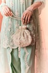 Buy_Summer by Priyanka Gupta_Green Georgette, Net Embroidery Round Neck Amaria A-line Kurta Set _Online_at_Aza_Fashions