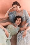 Buy_Summer by Priyanka Gupta_Blue Georgette, Organza Sequins, Embroidery, Adena Rays Designer Lehenga Set 