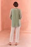 Shop_Summer by Priyanka Gupta_Green Georgette Embroidery Round Neck Adena Tunic _at_Aza_Fashions