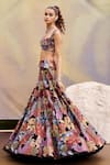 Mishru_Multi Color Marxii Floral Organza Lehenga Set _at_Aza_Fashions