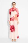 Buy_SHASHA GABA_Pink Floral Wide Leg Pant _at_Aza_Fashions