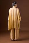 Shop_Paulmi and Harsh_Beige Silk Square , Open Layered Crop Top And Pant Set _at_Aza_Fashions