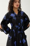 Buy_Son of A Noble Snob_Black Cotton Satin Collared Aston Grape Print Midi Dress 