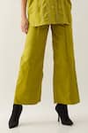 Buy_Son of A Noble Snob_Green Cotton Satin Collared Leaf Demure Co-ord Set _Online_at_Aza_Fashions