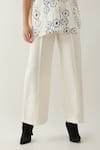 Buy_Son of A Noble Snob_Off White Cotton Satin Collared Demur Anther Print Shirt And Pant Set _Online_at_Aza_Fashions