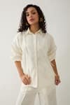 Buy_Son of A Noble Snob_Off White Cotton Satin Collared Drip Puff Sleeve Shirt 