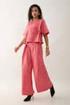 Buy_Son of A Noble Snob_Pink Cotton Satin Round Neck Gordon Salmon Top 