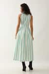 Shop_Son of A Noble Snob_Off White Cotton Satin Collared Catkin Print Sleeveless Midi Dress _at_Aza_Fashions