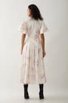 Shop_Son of A Noble Snob_Off White Cotton Satin Round Neck Grape Print Fit And Flare Midi Dress _at_Aza_Fashions