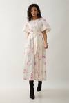 Shop_Son of A Noble Snob_Off White Cotton Satin Round Neck Grape Print Fit And Flare Midi Dress _Online_at_Aza_Fashions