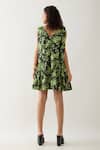 Shop_Son of A Noble Snob_Black Cotton Satin V-neck Nubra Glow Print Sleeveless Dress _at_Aza_Fashions