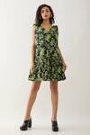 Buy_Son of A Noble Snob_Black Cotton Satin V-neck Nubra Glow Print Sleeveless Dress _at_Aza_Fashions