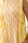 Son of A Noble Snob_Yellow Cotton Satin Round Neck Oscar Sleeveless Midi Dress _Online_at_Aza_Fashions
