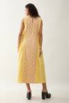 Shop_Son of A Noble Snob_Yellow Cotton Satin Round Neck Oscar Sleeveless Midi Dress _at_Aza_Fashions